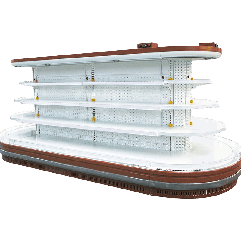 Round Island Display Case With Air Curtain